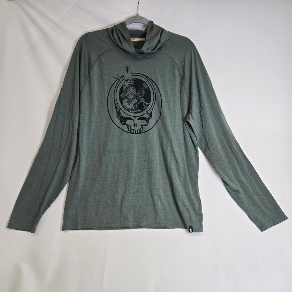 Smartwool x Grateful Dead Long Sleeve Graphic Shirt Hoodie Green Black Large - Picture 12 of 16